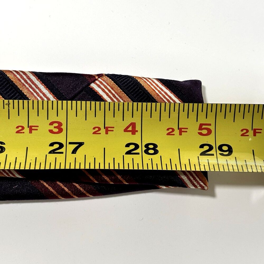 ERMENEGILDO ZEGNA 95% Silk/Cotton Tie/Necktie Italy Striped VTG Purple/Red NWT - Picture 11 of 14